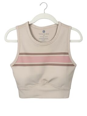 YOGALICIOUS LUX Wondelink Chill Vibes Top Sports Bra Pink & Buff/Beige Small